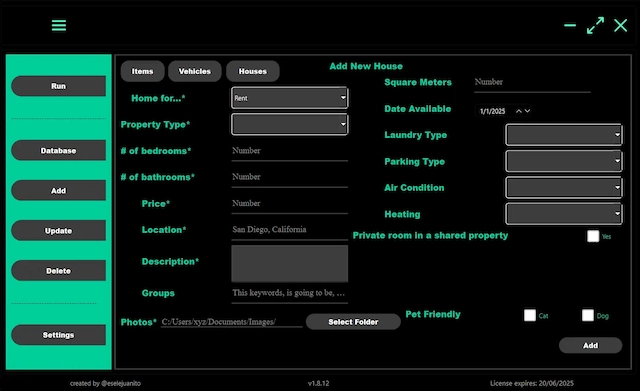 Add New <strong>House</strong> in database