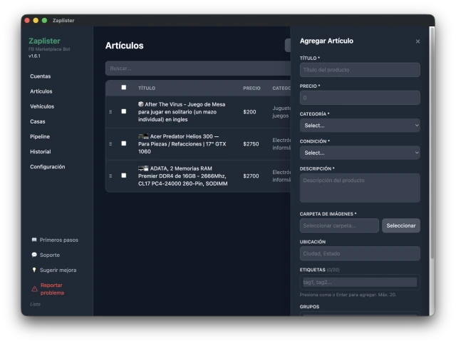 Agregar Nuevo <strong>Articulo</strong> -- Una Vez Agregado, Publica Cuando Quieras